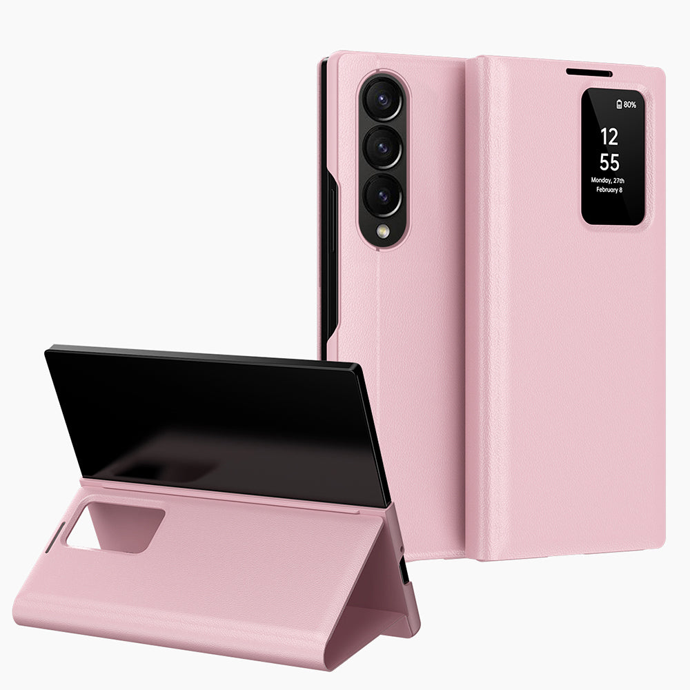 Fodral för Samsung Galaxy Z Fold3 5G F926, Techsuit, SmartView, Rosa
