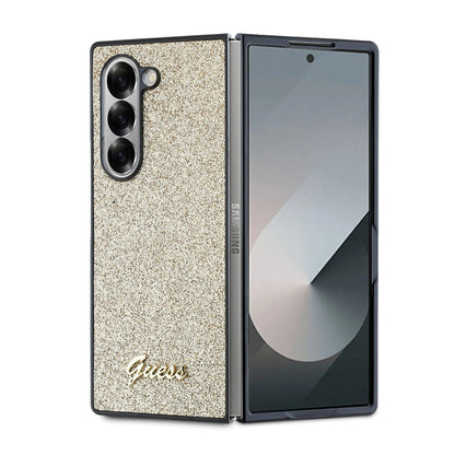 Fodral för Samsung Galaxy Z Fold6 F956, Guess, Glitter Script, Guld