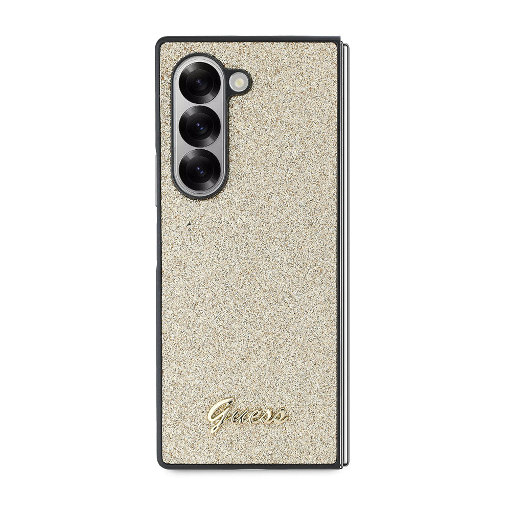 Fodral för Samsung Galaxy Z Fold6 F956, Guess, Glitter Script, Guld