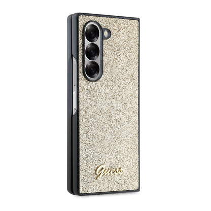 Fodral för Samsung Galaxy Z Fold6 F956, Guess, Glitter Script, Guld