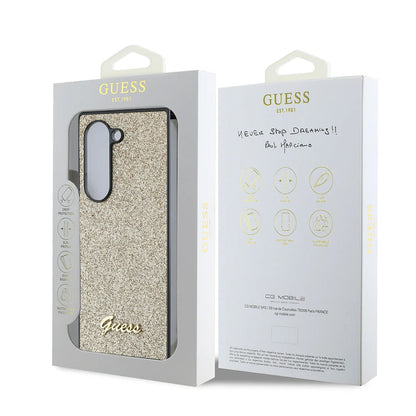 Fodral för Samsung Galaxy Z Fold6 F956, Guess, Glitter Script, Guld