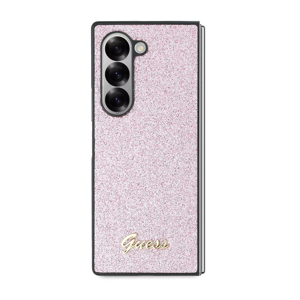 Fodral för Samsung Galaxy Z Fold6 F956, Guess, Glitter Script, Rosa