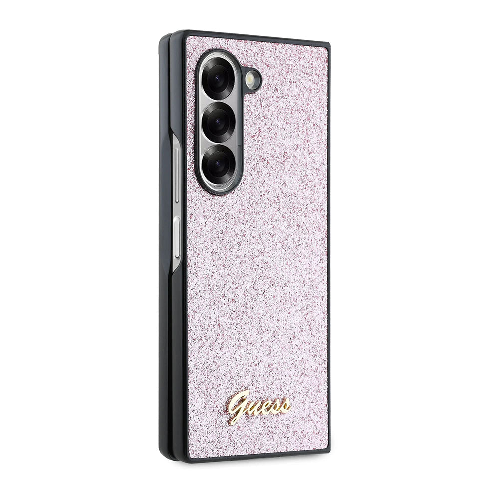 Fodral för Samsung Galaxy Z Fold6 F956, Guess, Glitter Script, Rosa
