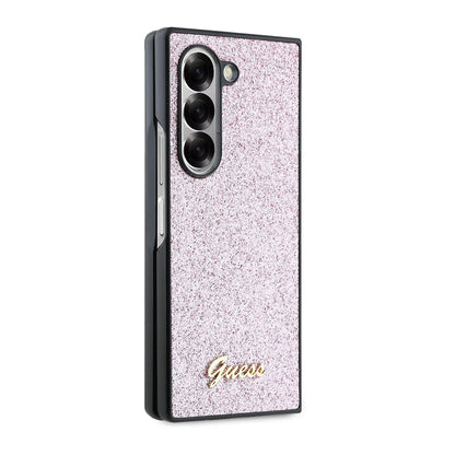 Fodral för Samsung Galaxy Z Fold6 F956, Guess, Glitter Script, Rosa