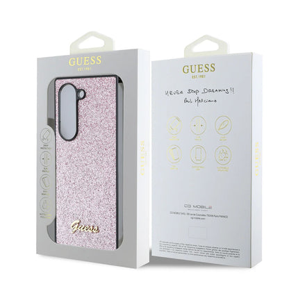 Fodral för Samsung Galaxy Z Fold6 F956, Guess, Glitter Script, Rosa