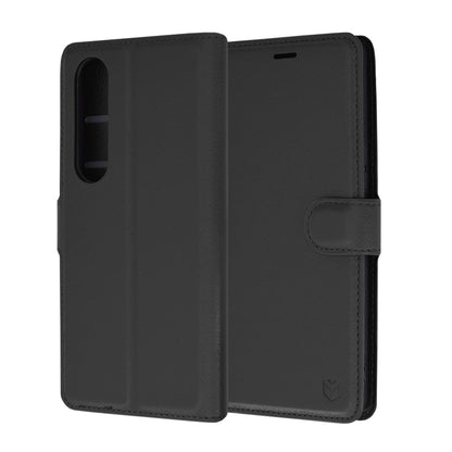 Fodral för Sony Xperia 1 VI, Techsuit, Leather Folio, Svart