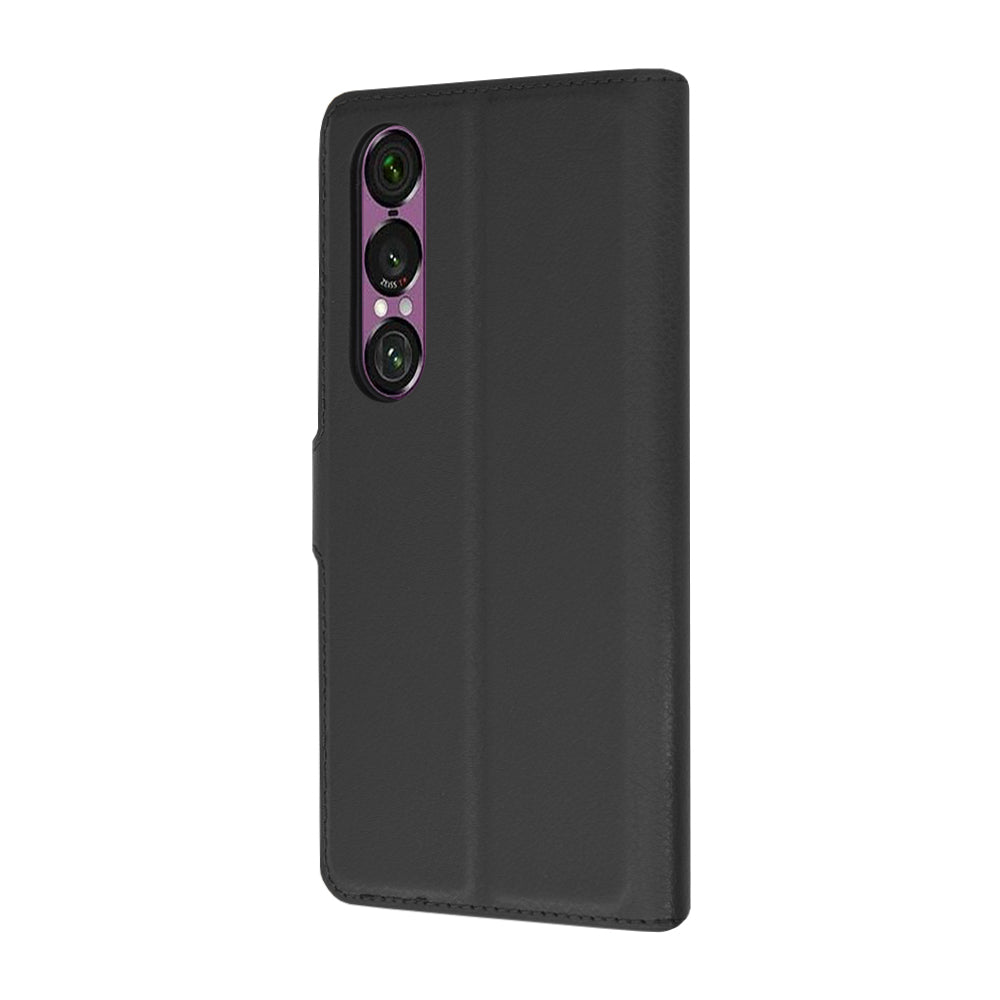Fodral för Sony Xperia 1 VI, Techsuit, Leather Folio, Svart