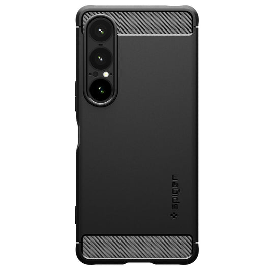 Skyddsfodral för Sony Xperia 1 VII, Spigen, Rugged Armor, Mattsvart