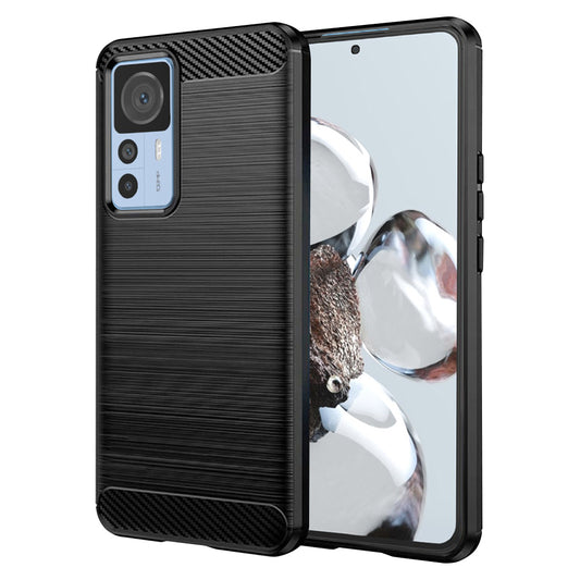 Fodral för Xiaomi 12T / 12T Pro, Techsuit, Kolfiber, Svart