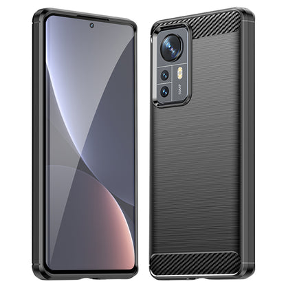 Fodral för Xiaomi 12X / 12, Techsuit, Kolfiber, Svart