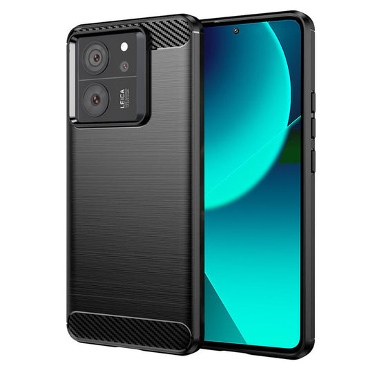 Fodral för Xiaomi 13T Pro / 13T, Techsuit, Kolfiber, Svart