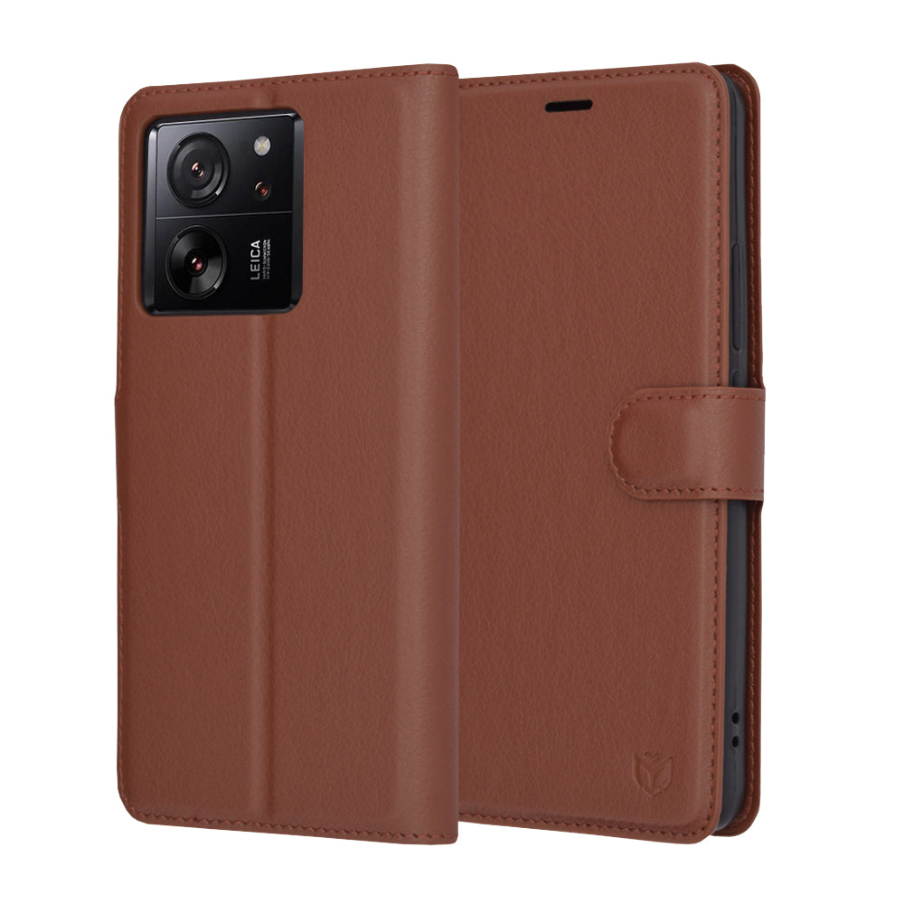 Fodral för Xiaomi 13T Pro / 13T, Techsuit, Leather Folio, Brun