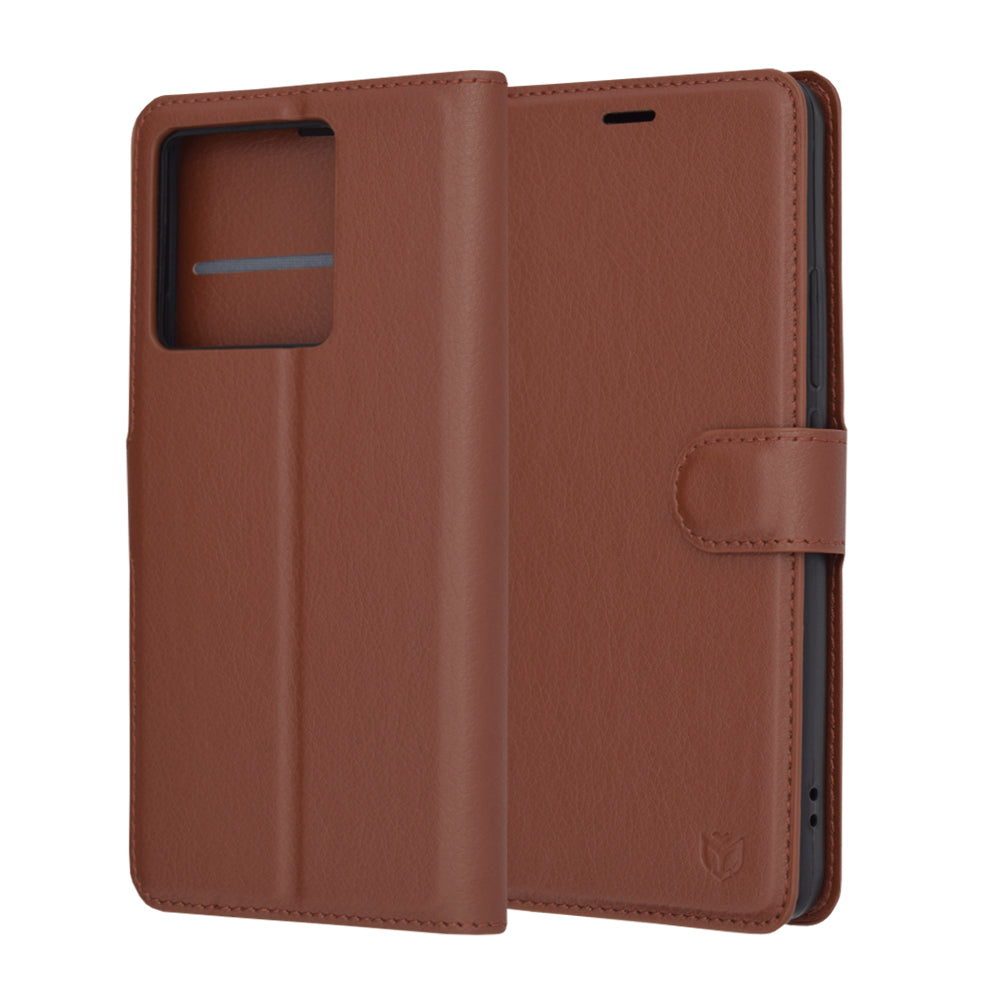 Fodral för Xiaomi 13T Pro / 13T, Techsuit, Leather Folio, Brun