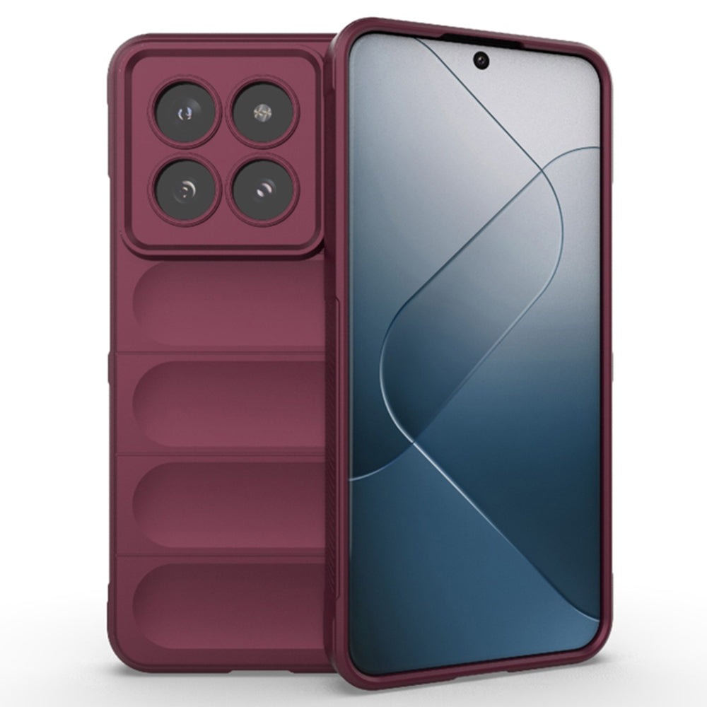 Fodral för Xiaomi 14 Pro, Techsuit, Magic Shield, Vinröd
