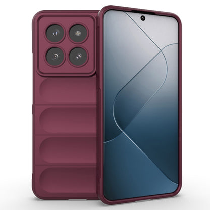 Fodral för Xiaomi 14 Pro, Techsuit, Magic Shield, Vinröd