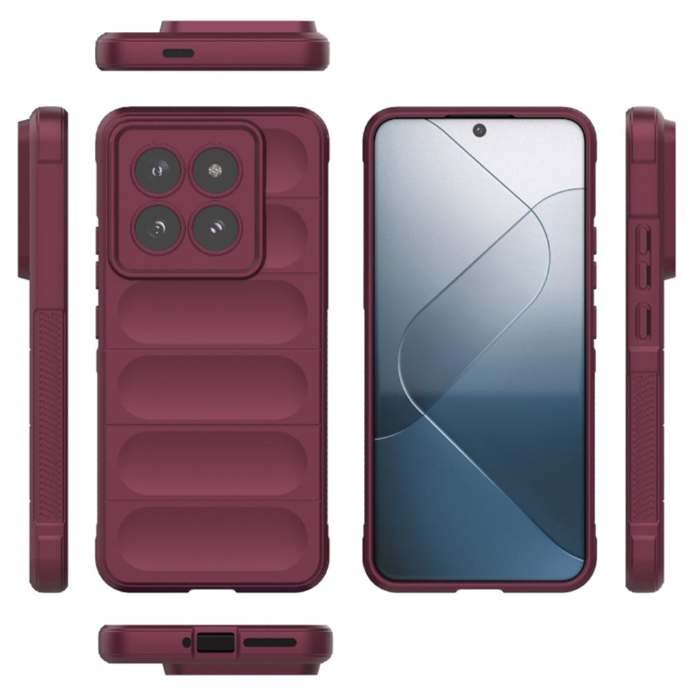 Fodral för Xiaomi 14 Pro, Techsuit, Magic Shield, Vinröd