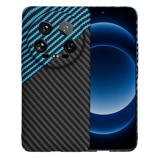 Fodral för Xiaomi 14 Ultra, Techsuit, Carbonite FiberShell, Svart Bleu