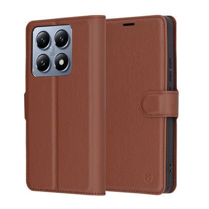 Fodral för Xiaomi 14T Pro, Techsuit, Leather Folio, Brun
