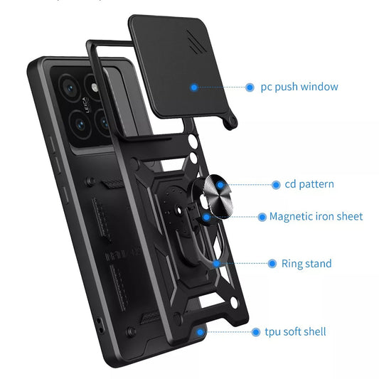 Fodral för Xiaomi 15 Pro, Techsuit, CamShield, Svart