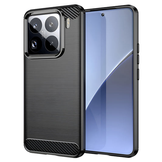 Fodral för Xiaomi 15 Pro, Techsuit, Kolfiber, Svart