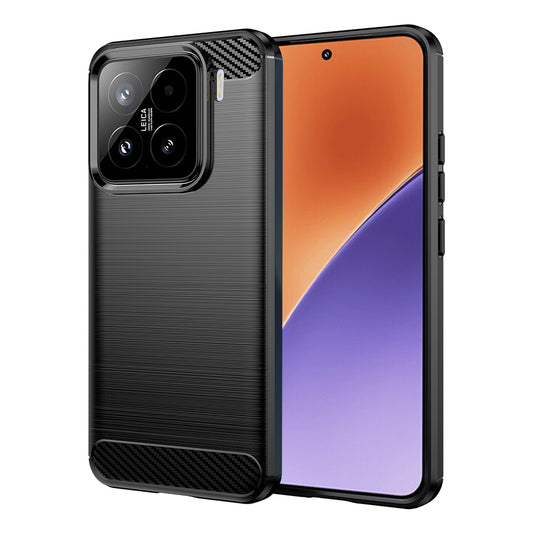 Fodral för Xiaomi 15, Techsuit, Kolfiber, Svart