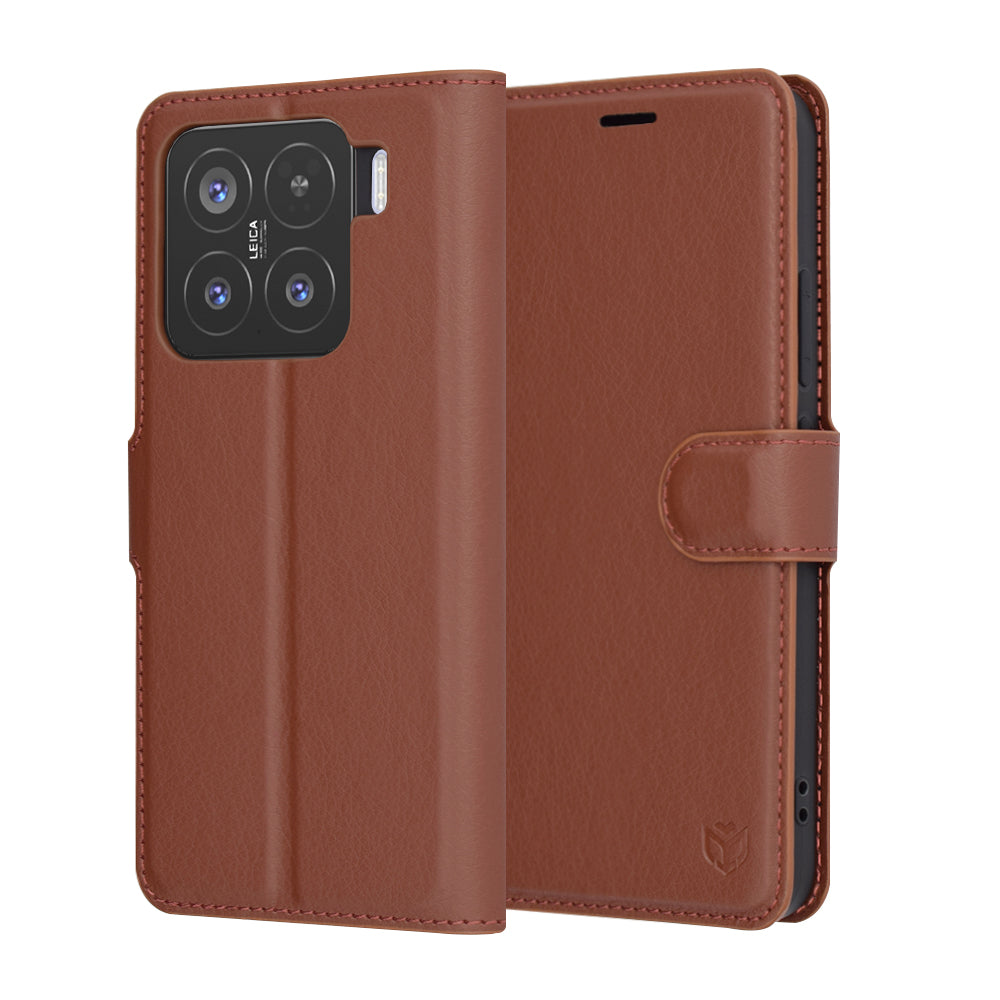 Fodral för Xiaomi 15, Techsuit, Leather Folio, Brun