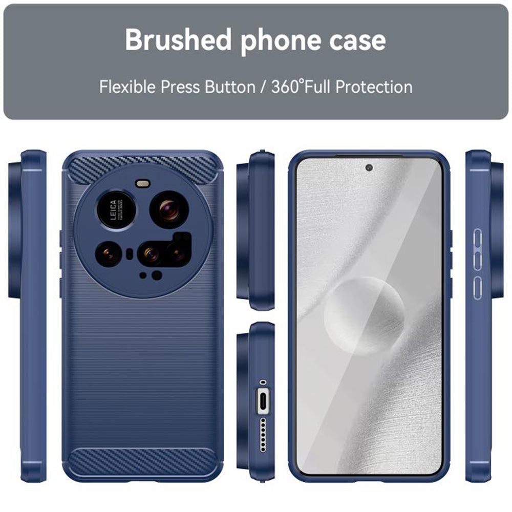 Fodral för Xiaomi 15 Ultra, Techsuit, Kolfiber, Blå