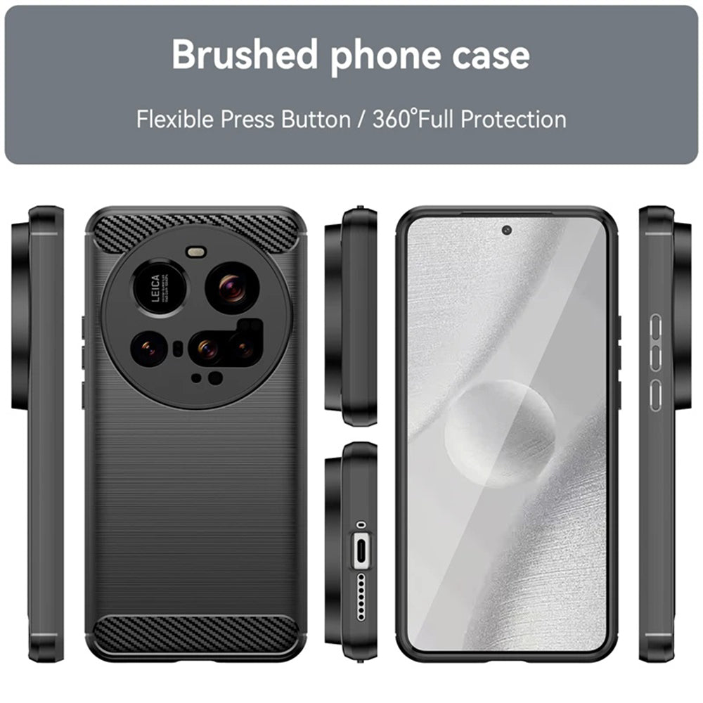 Fodral för Xiaomi 15 Ultra, Techsuit, Kolfiber, Svart