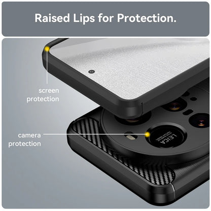 Fodral för Xiaomi 15 Ultra, Techsuit, Kolfiber, Svart