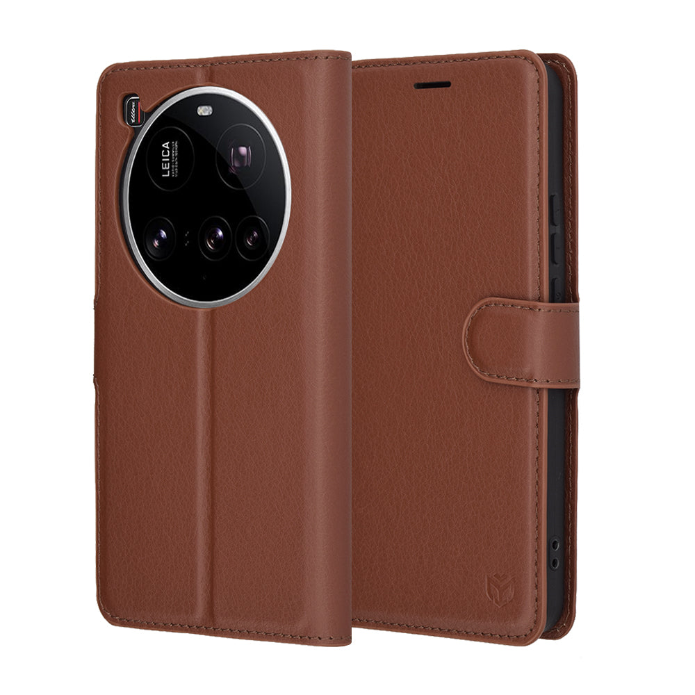 Fodral för Xiaomi 15 Ultra, Techsuit, Leather Folio, Brun