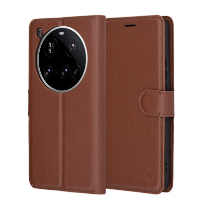Fodral för Xiaomi 15 Ultra, Techsuit, Leather Folio, Brun