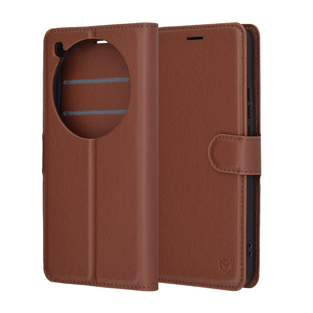 Fodral för Xiaomi 15 Ultra, Techsuit, Leather Folio, Brun
