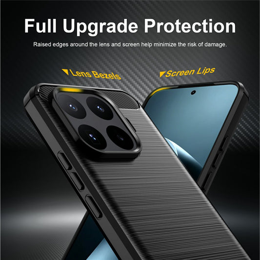 Fodral för Xiaomi 17T Pro, Techsuit, Kolfiber, Svart