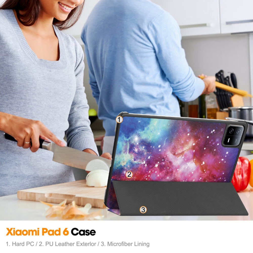 Fodral för Xiaomi Pad 6 / 6 Pro, Techsuit, FoldPro Galaxy, Flerfärgad