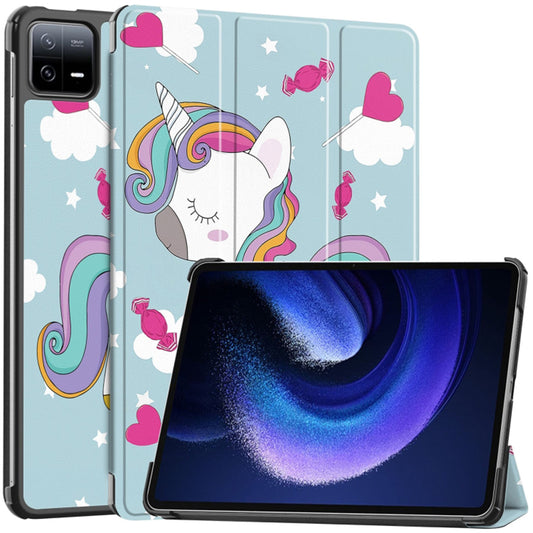 Fodral för Xiaomi Pad 6 / 6 Pro, Techsuit, FoldPro Unicorn, Flerfärgad