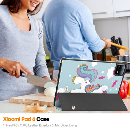 Fodral för Xiaomi Pad 6 / 6 Pro, Techsuit, FoldPro Unicorn, Flerfärgad