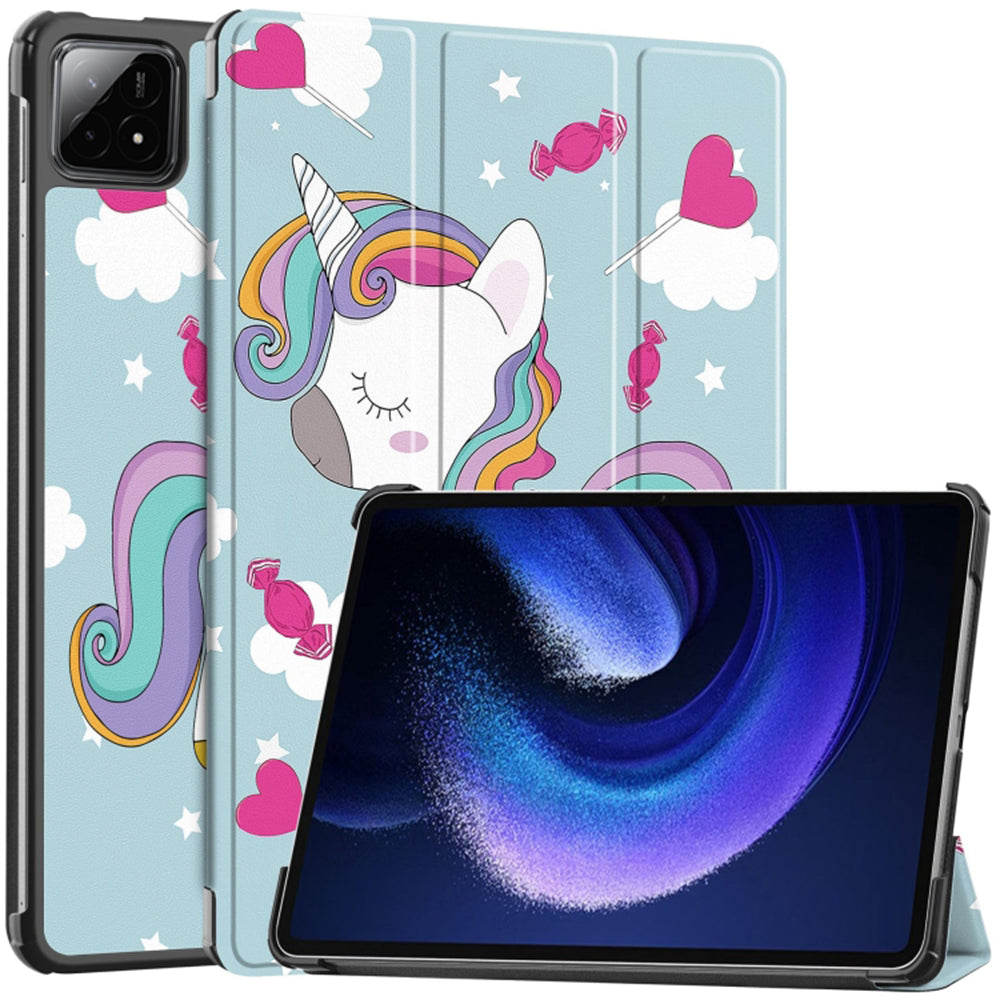Fodral för Xiaomi Pad 6S Pro 12.4, Techsuit, FoldPro Unicorn, Flerfärgad