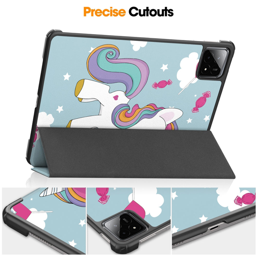 Fodral för Xiaomi Pad 6S Pro 12.4, Techsuit, FoldPro Unicorn, Flerfärgad