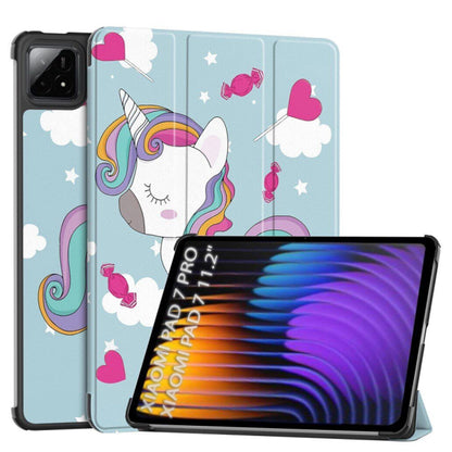 Fodral för Xiaomi Pad 7 / 7 Pro, Techsuit, FoldPro Unicorn, Flerfärgad