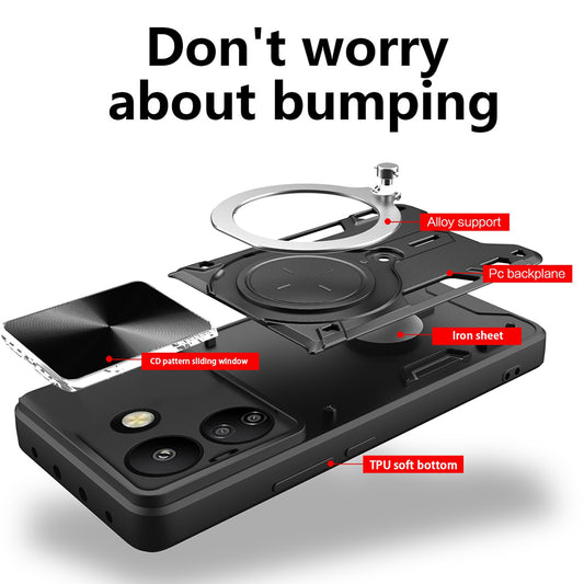 Fodral för Xiaomi Poco C65 / Redmi 13C, Techsuit, CamGuard Pro, Svart