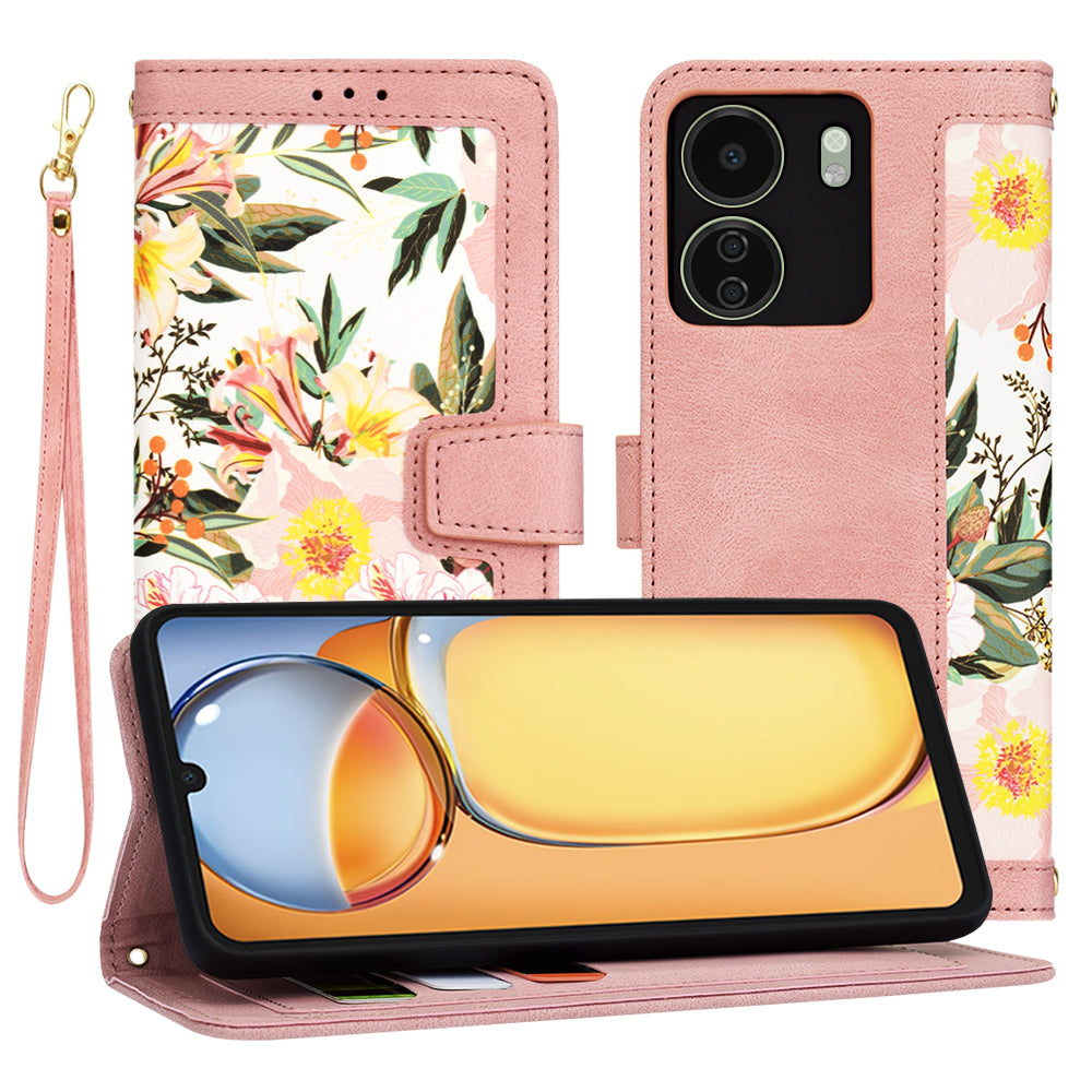 Fodral för Xiaomi Poco C65 / Redmi 13C, Techsuit, FlipCraft, Rosa