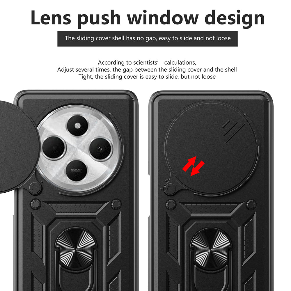 Fodral för Xiaomi Poco C75 / Redmi 14C, Techsuit, CamShield, Svart