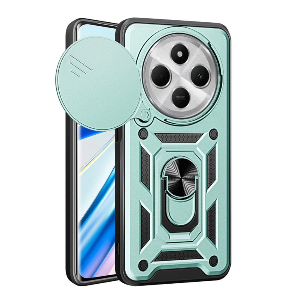 Fodral för Xiaomi Poco C75 / Redmi 14C, Techsuit, CamShield, Grön