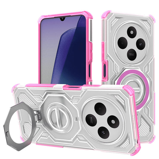 Fodral för Xiaomi Poco C75 / Redmi 14C, Techsuit, Carbon Shield Pro, Rosa