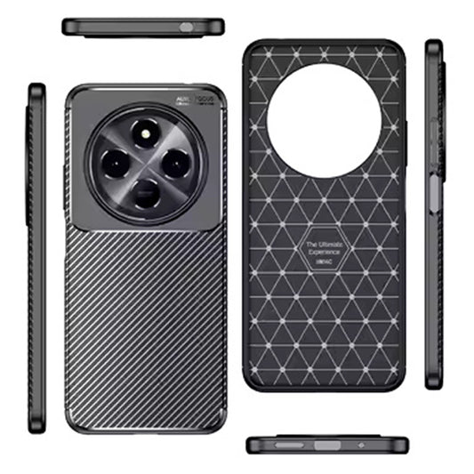 Fodral för Xiaomi Poco C75 / Redmi 14C, Techsuit, CarbonFiber, Svart