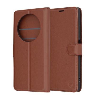 Fodral för Xiaomi Poco C75 / Redmi 14C, Techsuit, Läderfolio, Brun