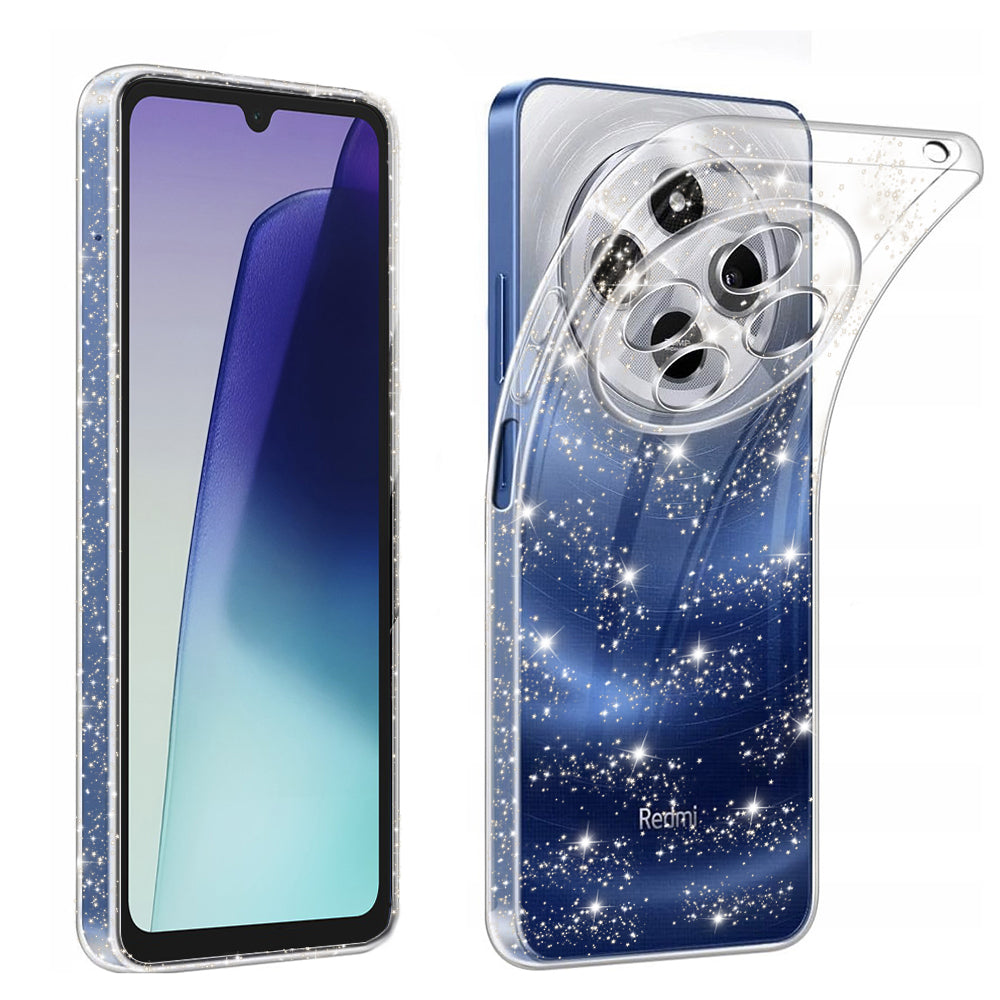 Fodral för Xiaomi Poco C75 / Redmi 14C, Techsuit, SparkleSkin, Transparent