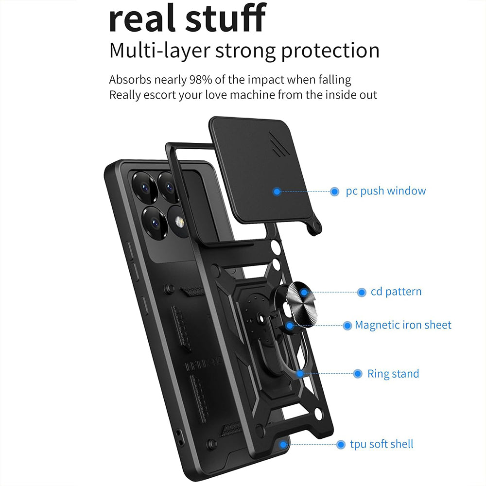 Fodral för Xiaomi Poco F6 Pro, Techsuit, CamShield, Blå