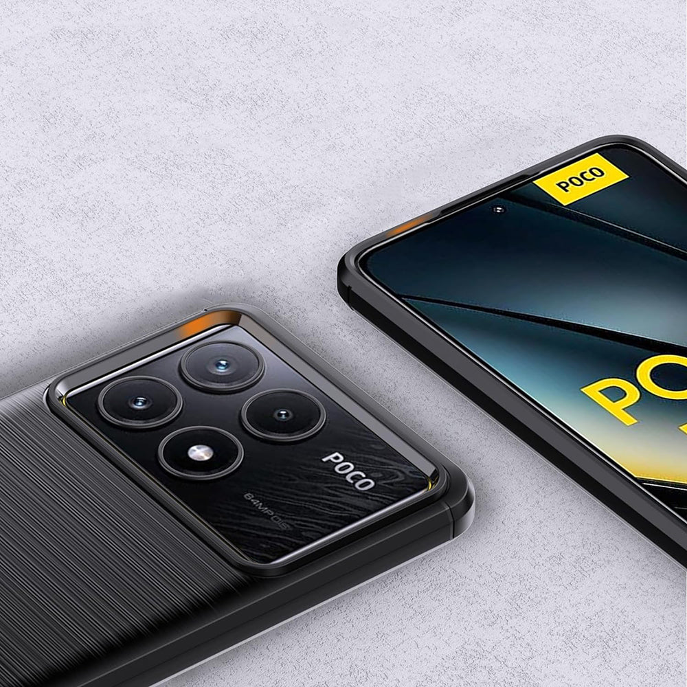 Fodral för Xiaomi Poco F6 Pro, Techsuit, Kolfiber, Blå