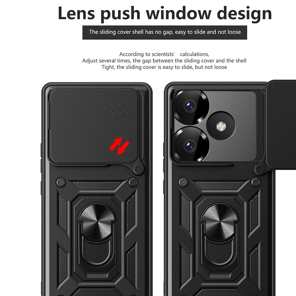 Fodral för Xiaomi Poco F6, Techsuit, CamShield, Svart